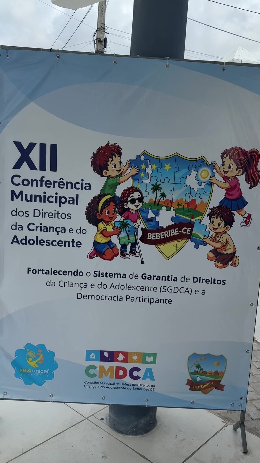 Painel oficial da XII Conferência Municipal dos Direitos da Criança e do Adolescente de Beberibe